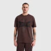 Tonal Applique Crew Tee - Brown -Boxing Apparel Hub DWEMT612A SEPIA 01