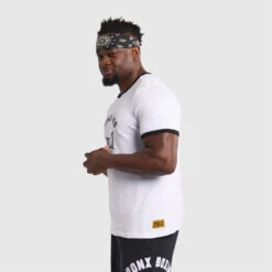 Lifters Ringer Tee - White -Boxing Apparel Hub DWEMT661A WHITE 03