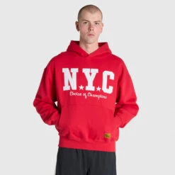 NYC Applique Hoodie - Court Red