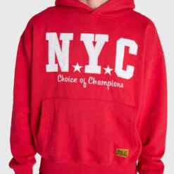 NYC Applique Hoodie - Court Red -Boxing Apparel Hub DWEMT683A DWRED 07